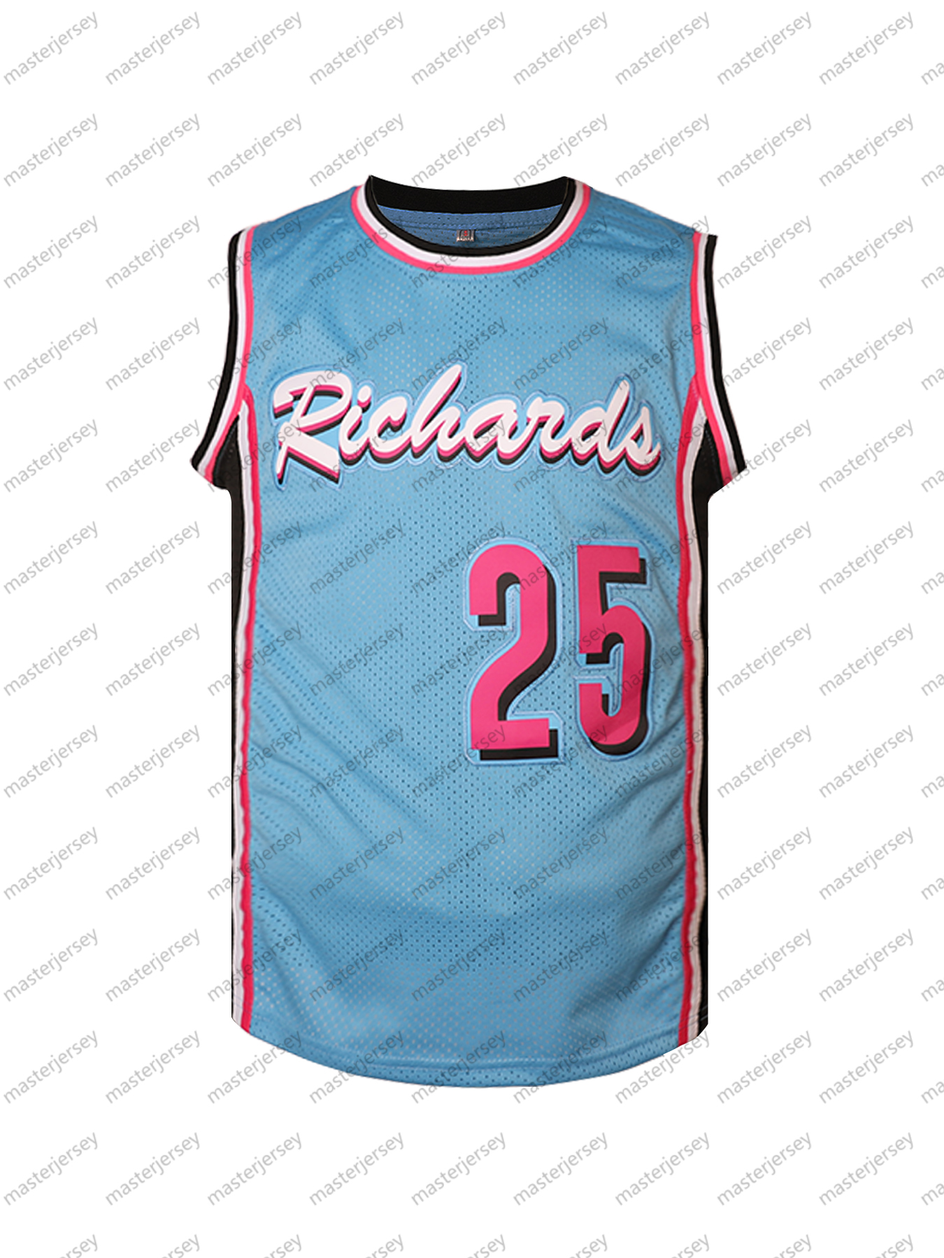 #25 WADE Men's Basketball Jersey Sweatshirt - Embroidered Movie Mesh Letters & Numbers, Crew Neck Sleeveless Training Vest, Loose Fit Athletic To