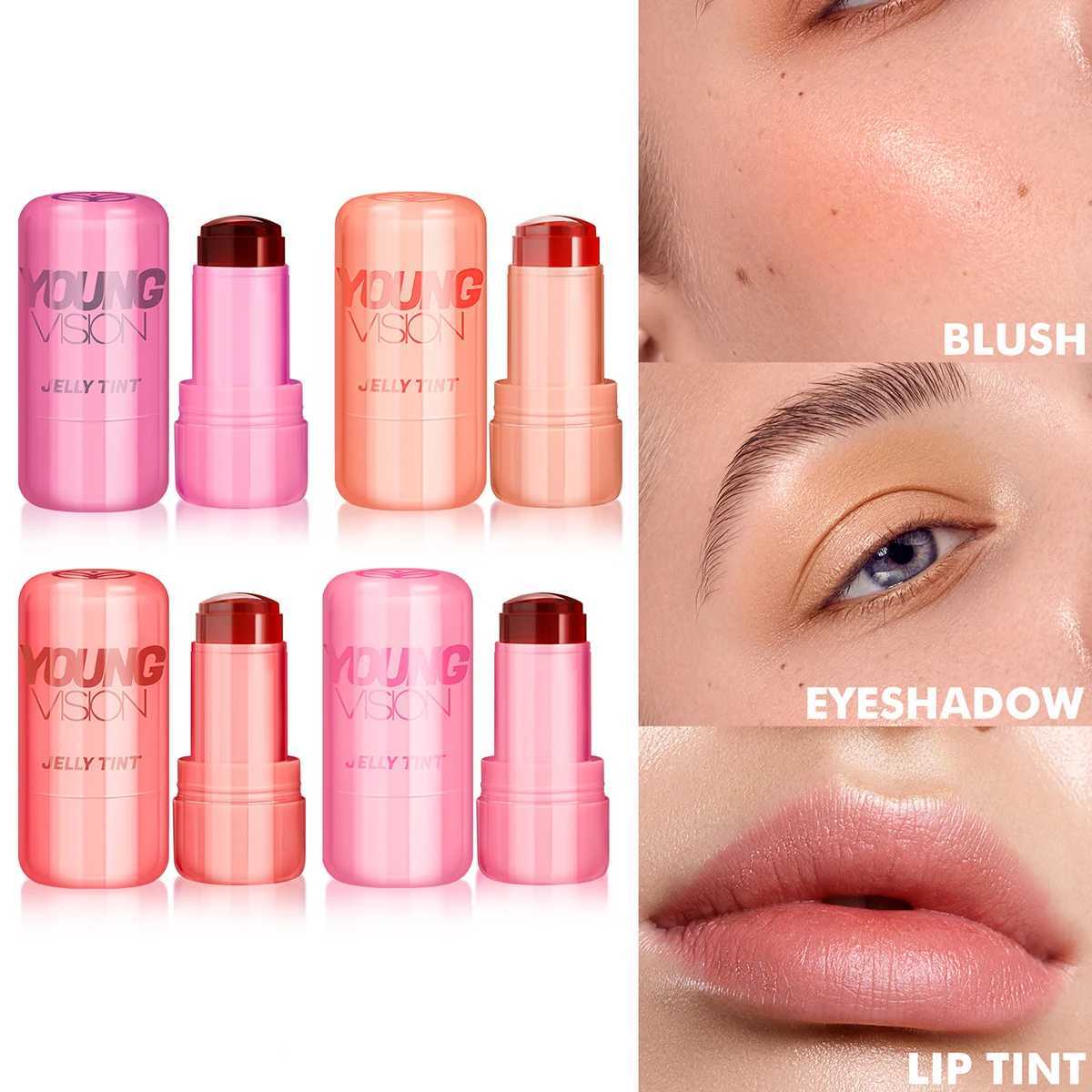 YOUNG VISION Multi-Color Jelly Blush Stick set Pinberry Lip Dye Stick for Lip and Cheek Natural and Easy Tinting Lip Gloss StickXJ241111
