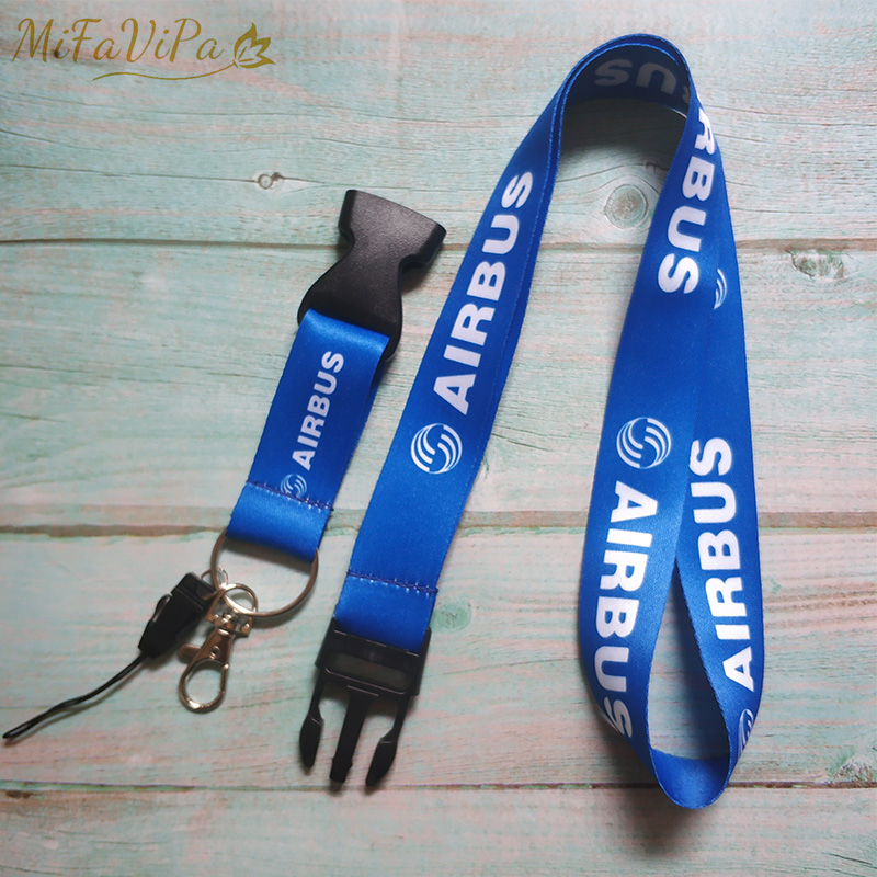 2 PCS Blue Airbus A310 Sleutelhange Cessna Keychain Airbus Neck Strap Chaveiro llavero Lanyard for ID Card Holder for Pilot
