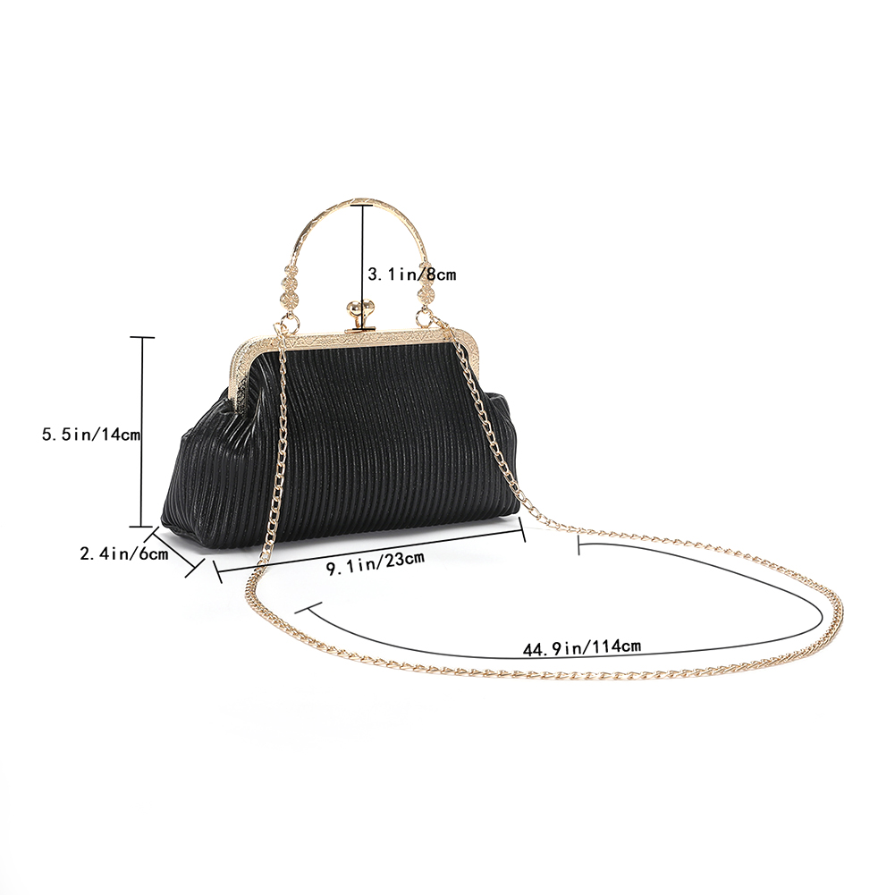Chain Ladies Messenger Bag Fashion Shoulder Bag Simple Elegant PU Leather Casual Exquisite Soft Metal Buckle for Wedding Banquet