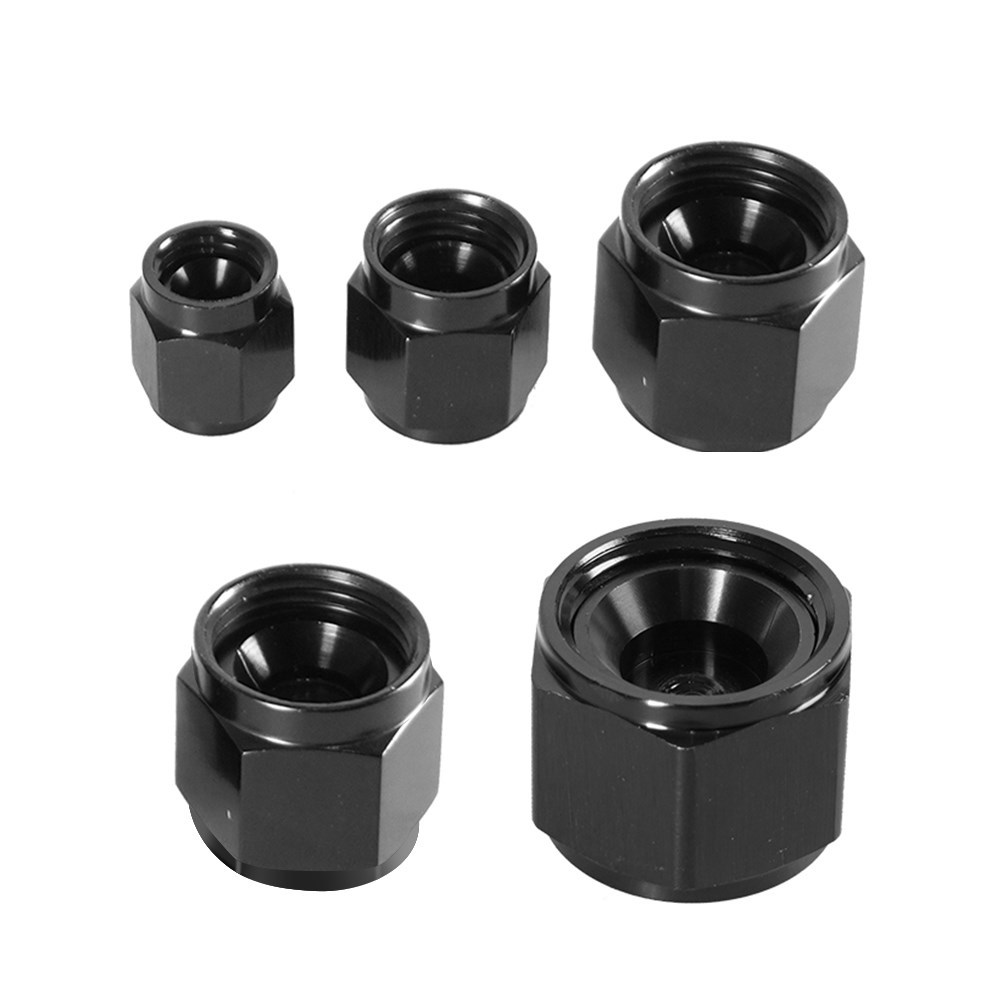 1Pcs High Quality Hex Head Port AN4 AN6 AN8 AN10 AN12 Adapter Female Flare End Cap Plug Tube Fitting Aluminum Black