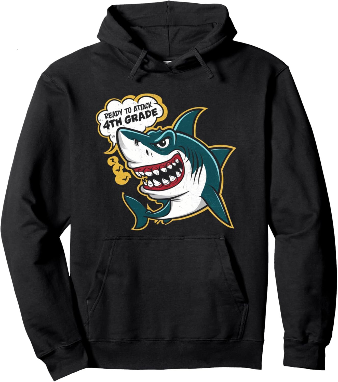 Hoodie for Mens Womens 4th Grade Shark Back To School Teacher Student Kids Funny Pullover Hoodie Graphic Hoodies sweatshirt