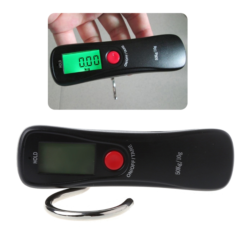 A2UD Fishing Scale Portable Handheld Travel Lage Electronic Scale 50kg/10g Digital LCD Hanging Suitcase Weighting Scale 9cef0