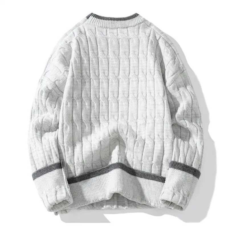New Arrival Autumn and Winter Mens Sweater Warm Knitted Fabric Fashionable Loose Knitted Sweater Mens Youth Viti Pawok Casual Knitted Fabric Z241111