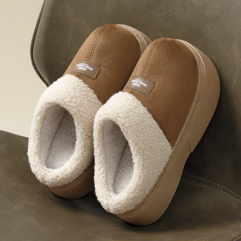 New Home Furnishings NEW Autumn and Winter Thick Bottom Veet Warm Cotton Slippers.