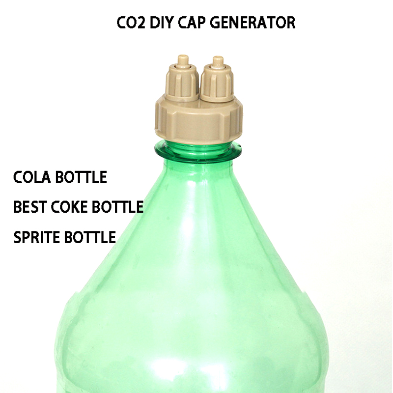 2 Pack Aquarium DIY CO2 Generator System Bottle Cap Fish Tank Plant CO2 Diffuser System Accessories Supplies