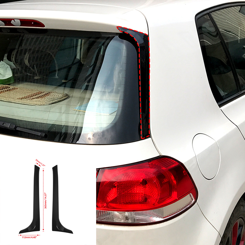 Rear Window Side Spoiler Wing For VW Golf 6 MK6 GTI GTR GTD Stadard 2008-2012 Glossy Black Plastic Auto Accessories