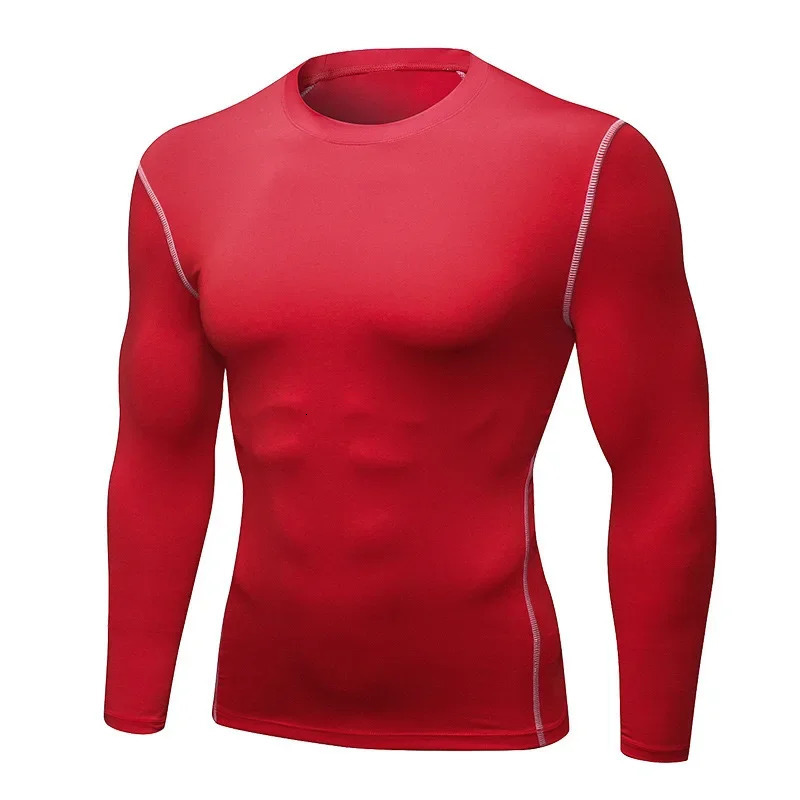 2pcs Mens Longsleeved Thermal Underwear Male Thin Tight Fitting Fast Dry Elastic Fitness Tops Man Autumn Winter Sprots Wear 241111