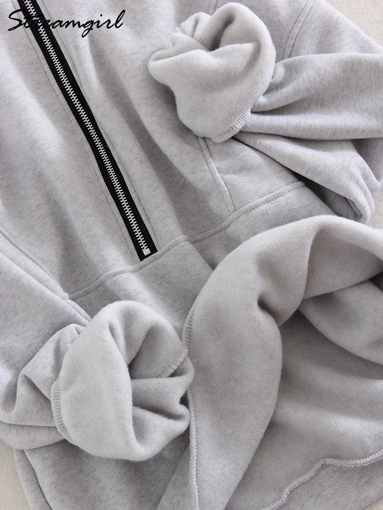 Gray Warm Fleece Suit For Women Winter Thick Veet Pants Sets Sweatpants Sweatshirt Ladies Warrn Tracksuit Two Piece Set 241111 B4