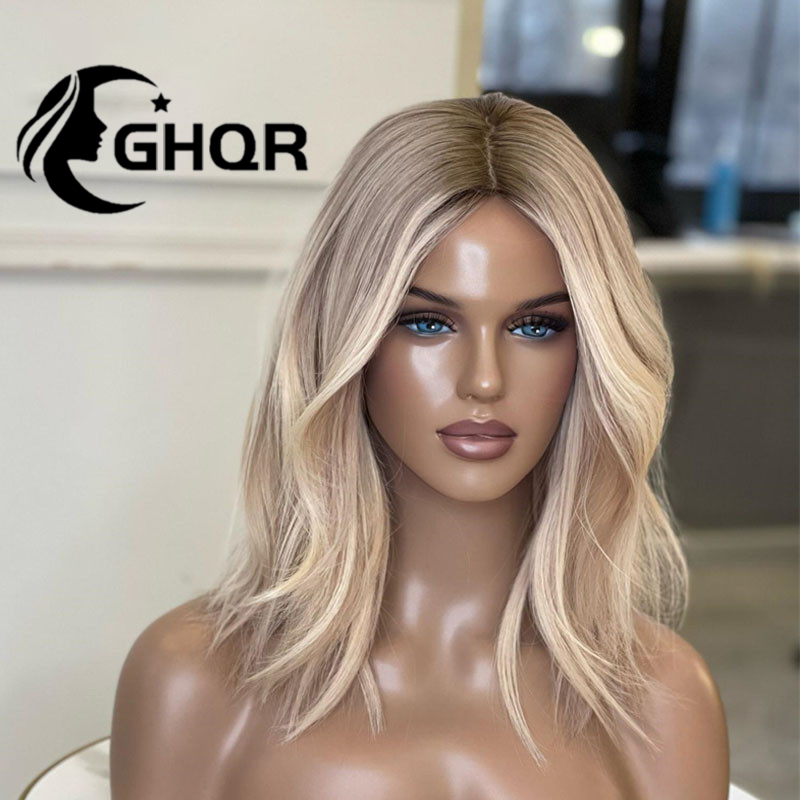 Human Hair Lace Frontal Wig Highlight Ash Blonde360 full Hd Transparent lace13x4 Brazilian hair pre plucked natural wave colored
