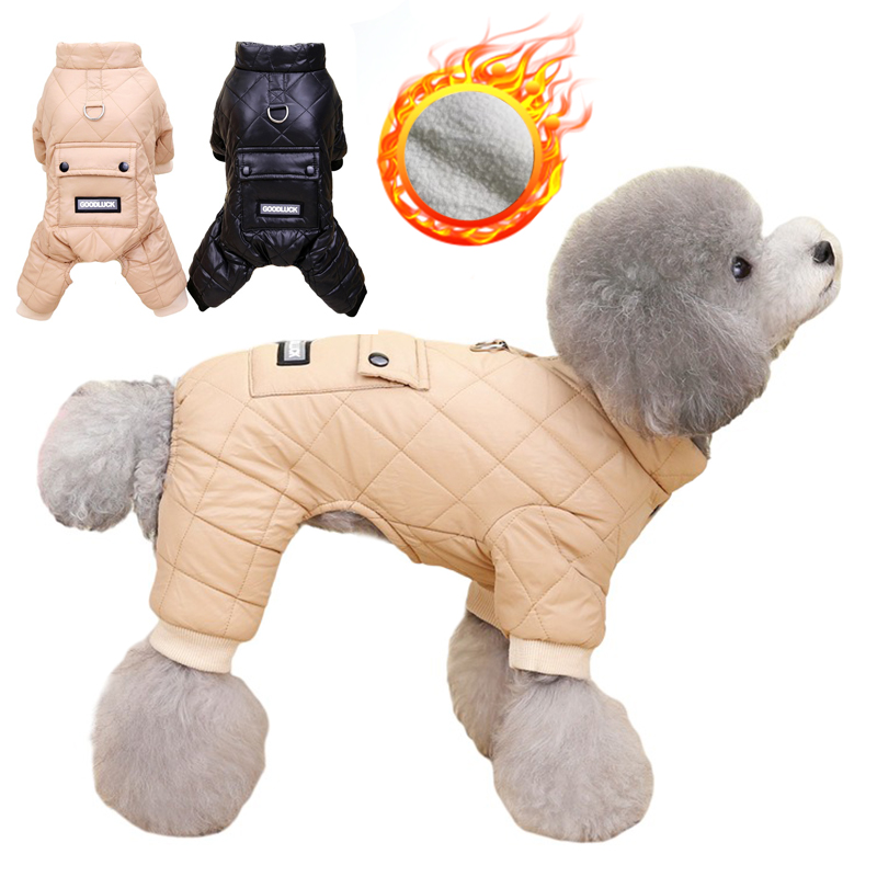 Puppy Overalls Waterproof Boy Dog Jumpsuit Winter Fleece Dog Clothes for Small Dogs Pet Jacket Chihuahua Costume Yorkie Pug Coat