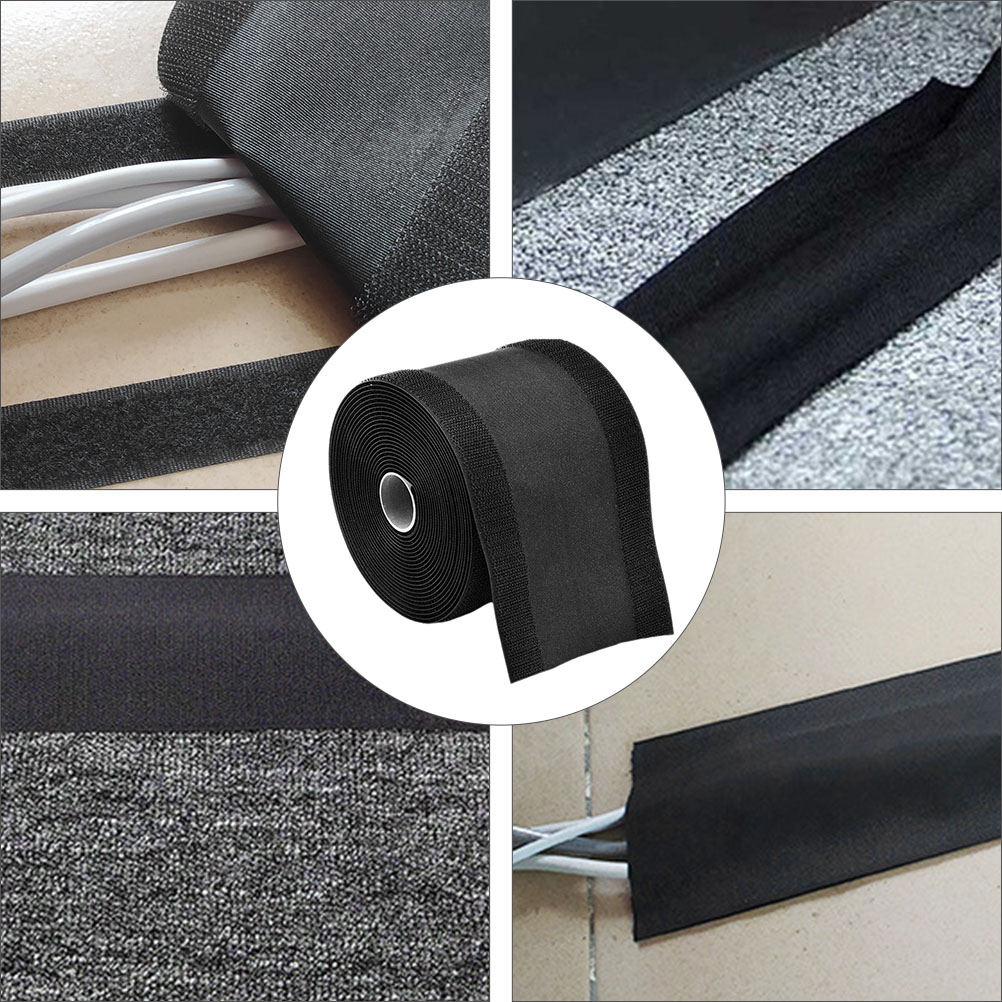 Cable Floor Cover Cord Covers Hook Wire Tape Management Strip Hider Cords Grip Protector Strap Protecter Carpet Wires Black Hide