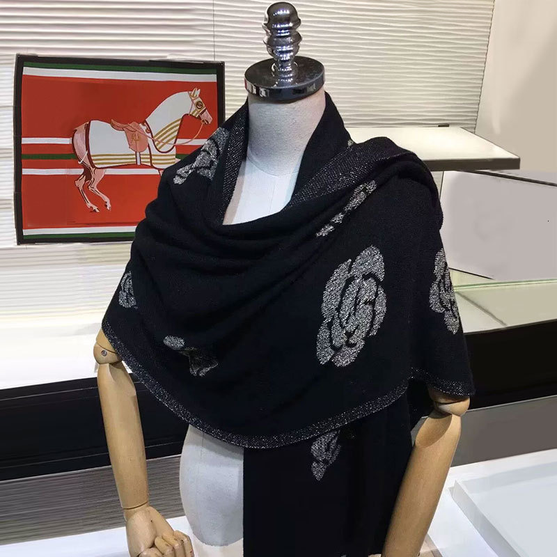 autumn and winter Women's Imitation Cashmere for Decoration Shawl Double sided printing Scarf