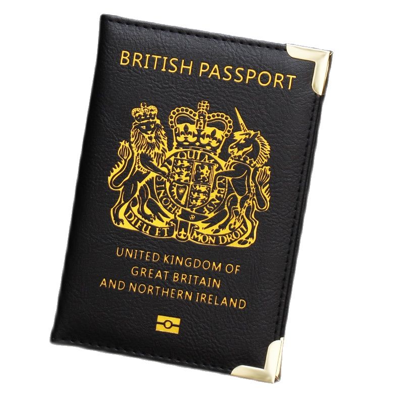 UK Women Men Travel Passport Cover Pu Leather Passport Case for United Kingdom Great Britain British Card Holder Wallet