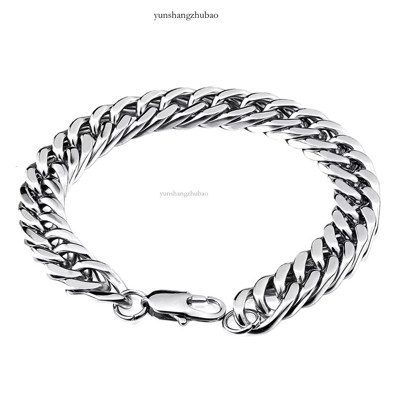 Fashion Simple Vintage Cuban Chain Stainless Steel Snakebone Men's Bracelet with Claw Inlay Gothic Jewelry