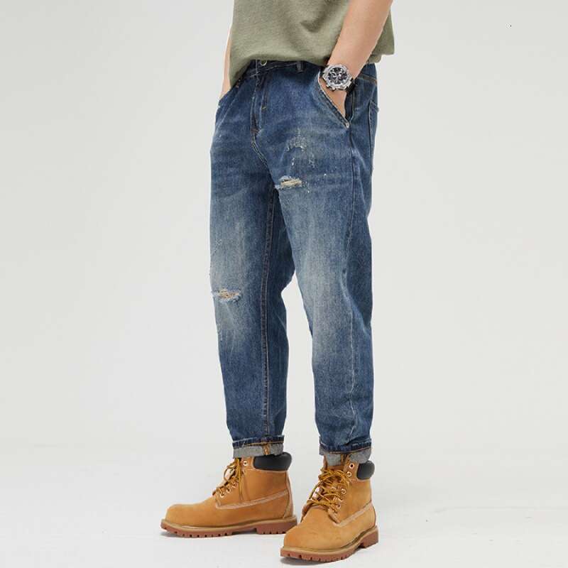 2023 New Winter And Autumn Casual Cotton Long Pants Fashion Windproof Mens Jeans