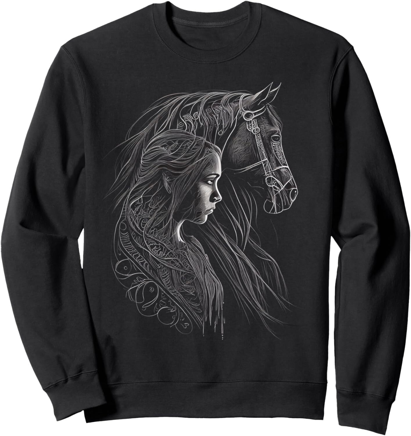 Long Sleeve Shirts for Men sweatshirt Horse Girl I Love My Horses Equestrian Horseback Riding Sweatshirt T shirt Tee Streetwear Casual tops clothes