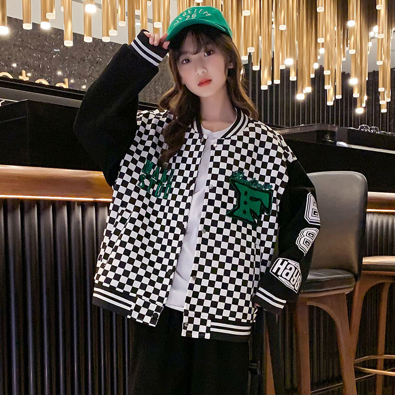 2023 Kids Spring Autumn Bomber Jacket ChildrenLetter Print Outerwear Boys Girl Streetwear Varsity Baseball Uniform Coats 4 -12 Y