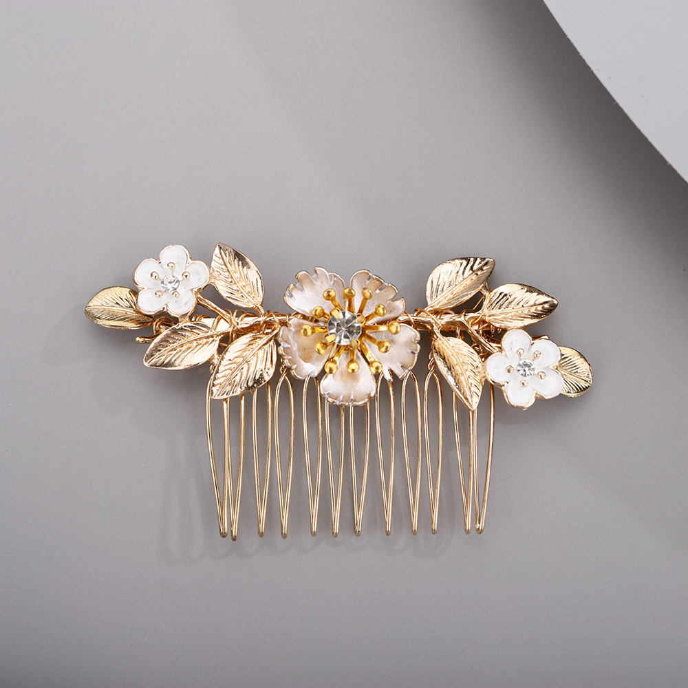 Gold Color Rhinestone Wedding Head Tiara Hair Accessories For Women Accessories Hair Ornaments Jewelry Flower Bridal Headpiece