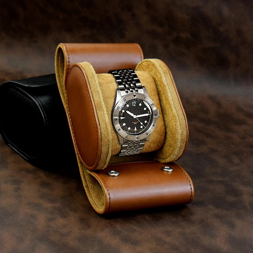 Watch Display Case Style Wear Resistant Dustproof Soft Liner Protect Watch Faux Leather Watch Storage Box with Removable Pillow