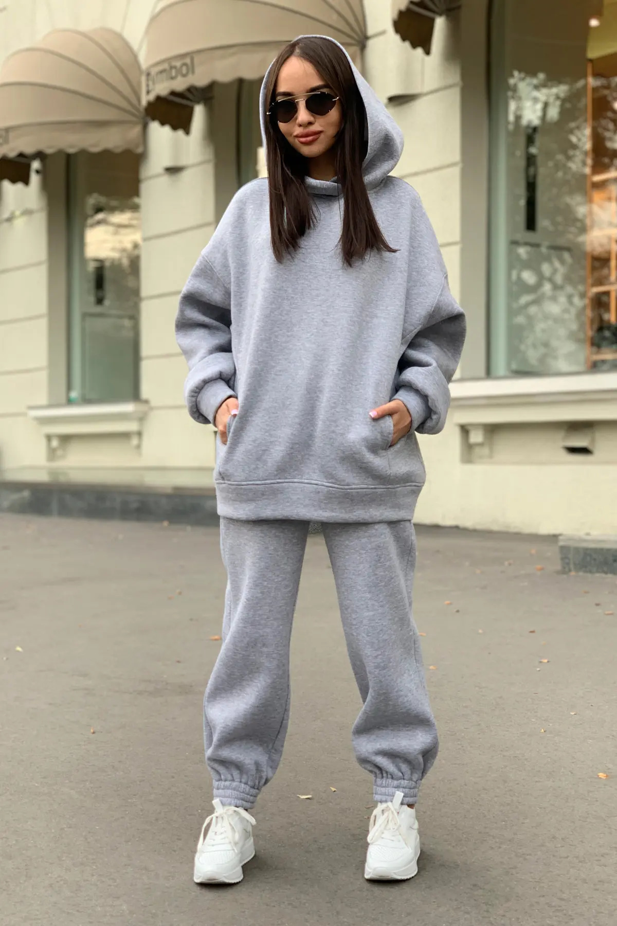 Monochrome Hooded Hoodie Set Casual TwoPiece European and American Fashion Selling 2024 Autumn Winter 241108