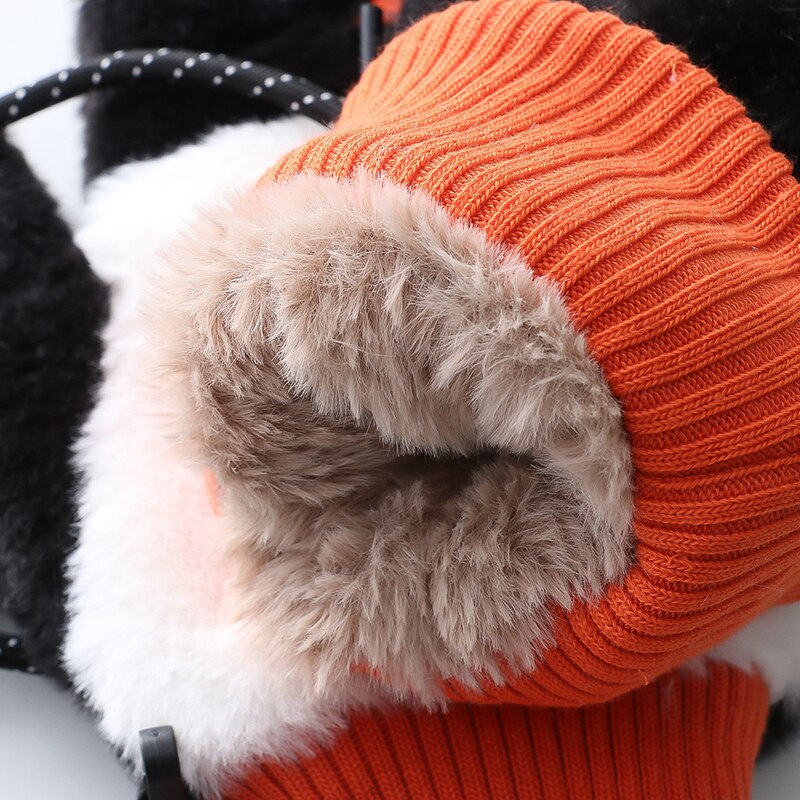 Bebobsons Original Niche Designer Women's Autumn Winter Warm Plush Flannel Gloves All-inclusive Finger Cots Outdoor