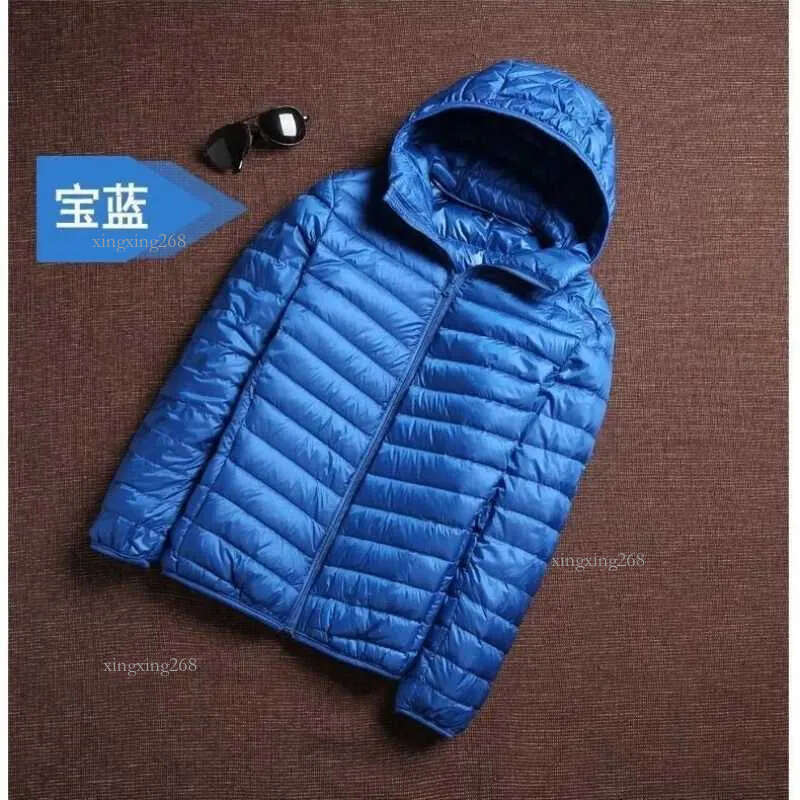 Men's Down Parkas Spring and autumn fashion brand ultra light duck down jacket mens Korean street clothing wool jacket hooded jacket warm mens cl