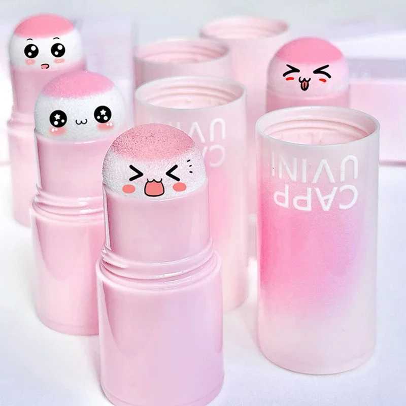 Cute Sponge Head Blush Stick Waterproof Brighten Facial Contour Powder Blush Cream Nature Lasting Cheek Lightening Korean MakeupXJ241111
