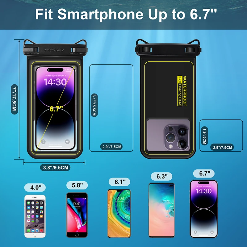 HAISSKY New Float Waterproof new Phone Bag For iPhone 2025 15 14 13 12 11 Pro Max 14 Plus XR Universal Crossboday Swim Storage Pouch Case