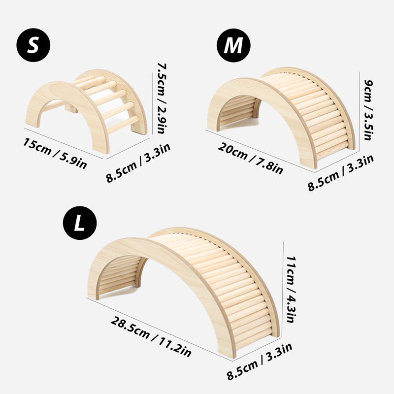 Hamster Wooden Steps Bridge Toy Guinea Pig Hedgehog Squirrel Arch Bridge Small Pet Exercise Toys Arch Bridge D9254