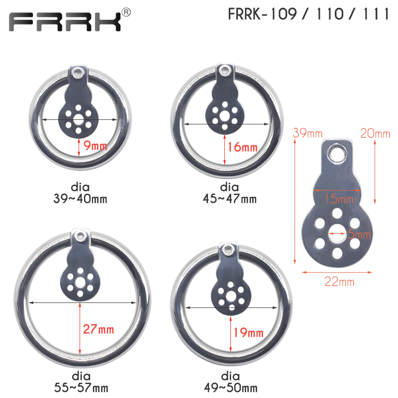 FRRK Solid Steel Ball Inverted Cock Cage with Removable 24mm Metal Bar Penis Insert Male Chastity Device Intimate Sex Toys