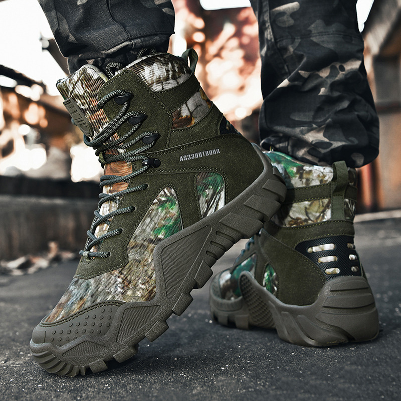New 2022 Camouflage Winter Walking New Hiking Shoes Man Mountain Sport Trekking Sneakers Men Hunting Boots 02a3