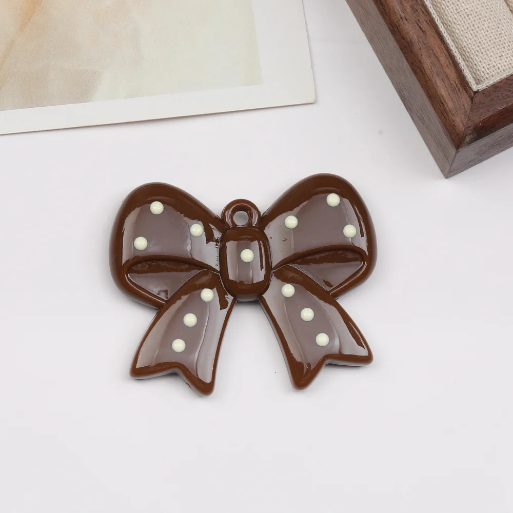 Cordial 30Pcs 44 * 53MM Jewelry Accessories/Handmade/DIY Acrylic Pendant/Bow Shape/Pocket Chain Point Charm #17709 241108