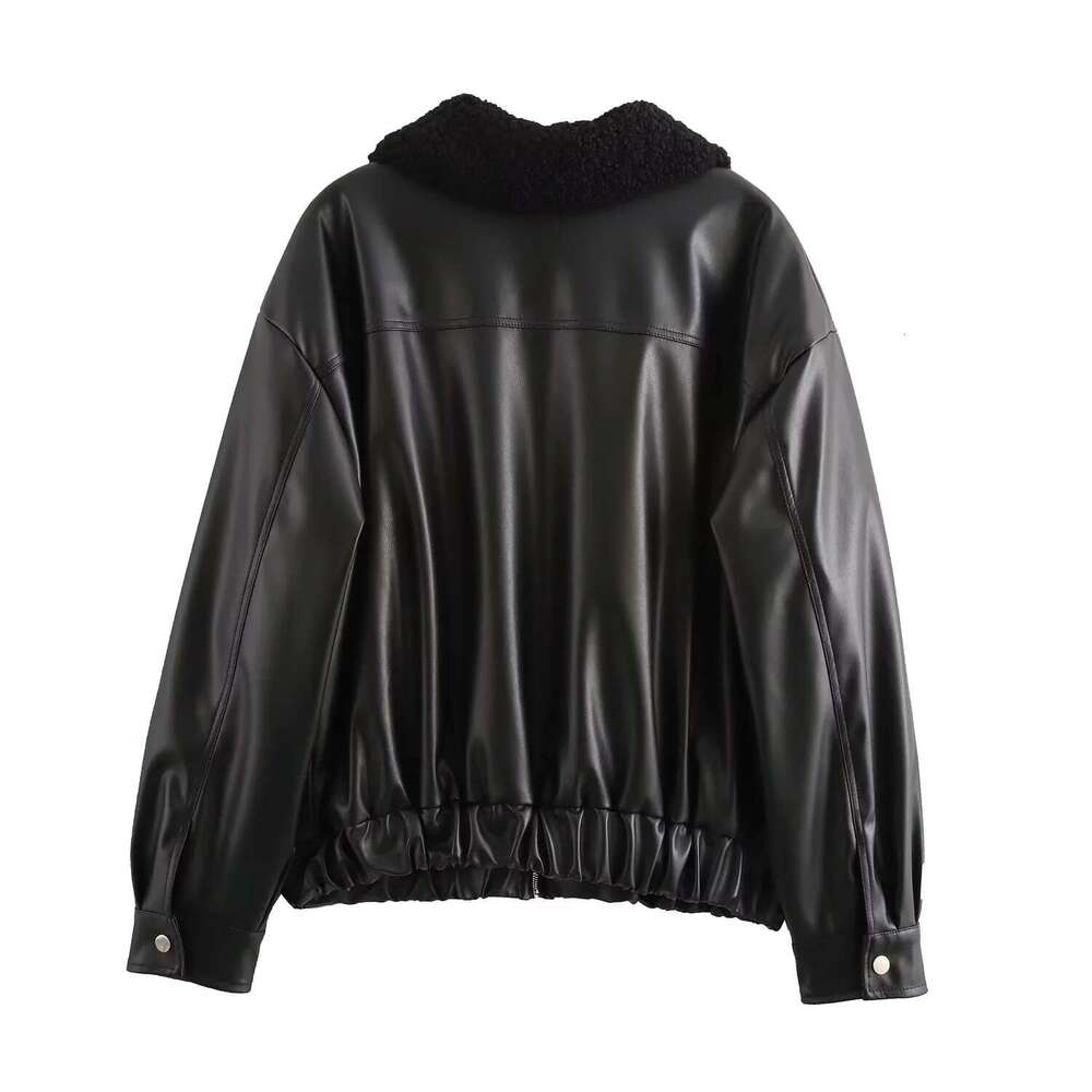 shanshi leather jacket women Wind autumn new fashion street imitation loose casual leather jacket for women