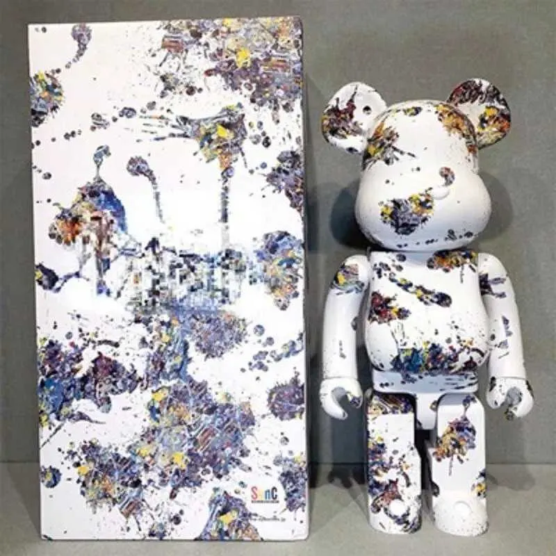 Novelty Items Bearbricks 400% 1000 Cyberpunk Daft Punk Joint Bright Face Violation Collection Decorated Grizzly Bear Statue Mo2403 lpi999