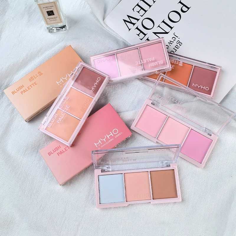 3 Color Nude Makeup Natural Matte Blush Palette Milk Tea pink Lasting Blusher Blue Orange Rubor Cheek Tint Dupes Makeup CosmeticXJ241111