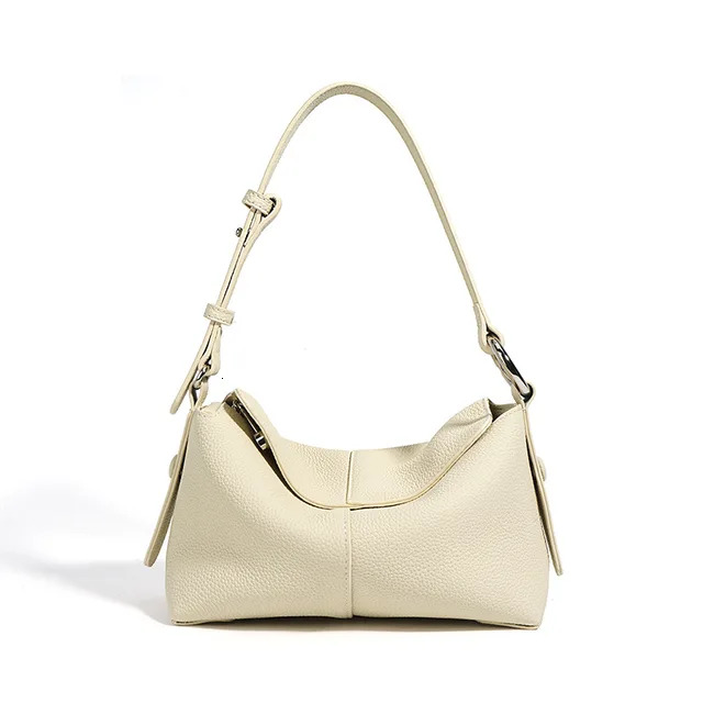 New Classic Premium Quality Pillow Full Grain Cow Leather Women Crossbody Bag Purple Beige Color Office Daily-Use Purse Genuine Leather BagVoyage