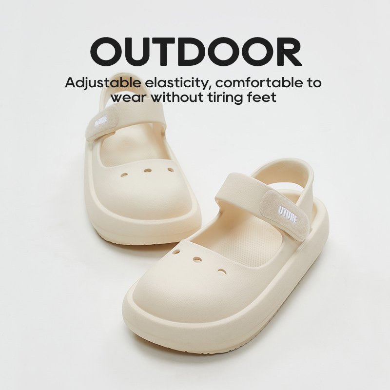 UTUNE Mary Jane Hook & Loop Women's Summer Sandals DIY Platform Thick Sole Soft Garden Girl Shoes Beach Female Slides Slippers