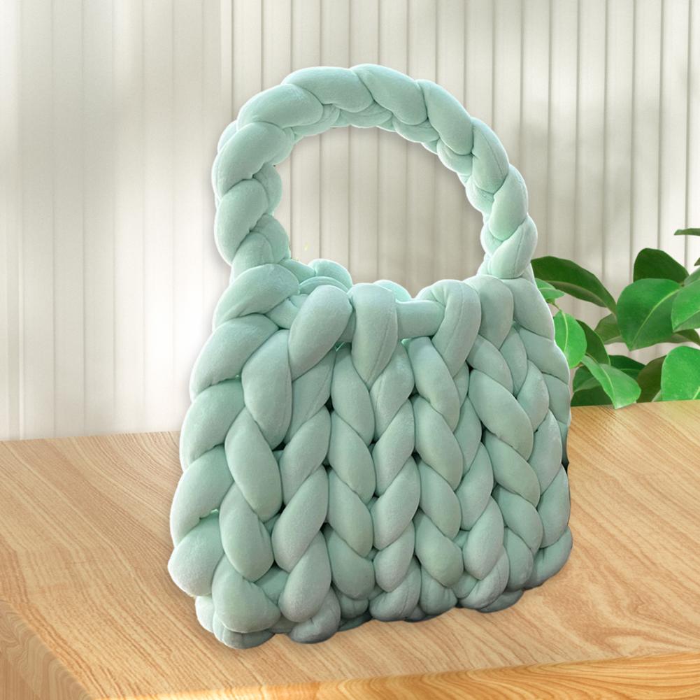Stylish Underarm Bag Aesthetic Lightweight Rope Woven Crochet Tote Handbag Solid Color Tote Bag Outdoor Accessory