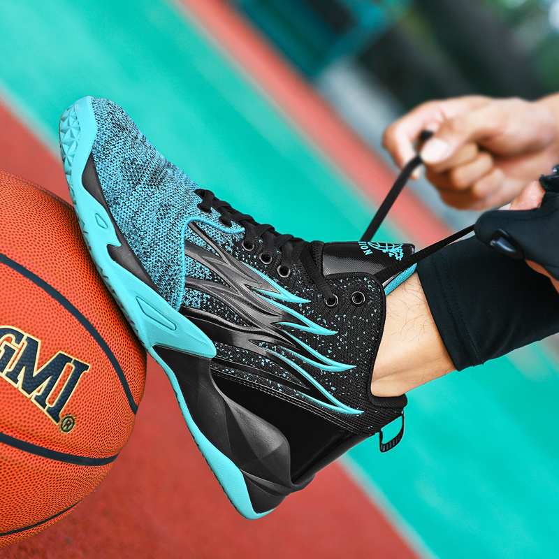 High-Top Non-Slip Shoes: Trendy Basketball Sport Tennis Shoes for Men