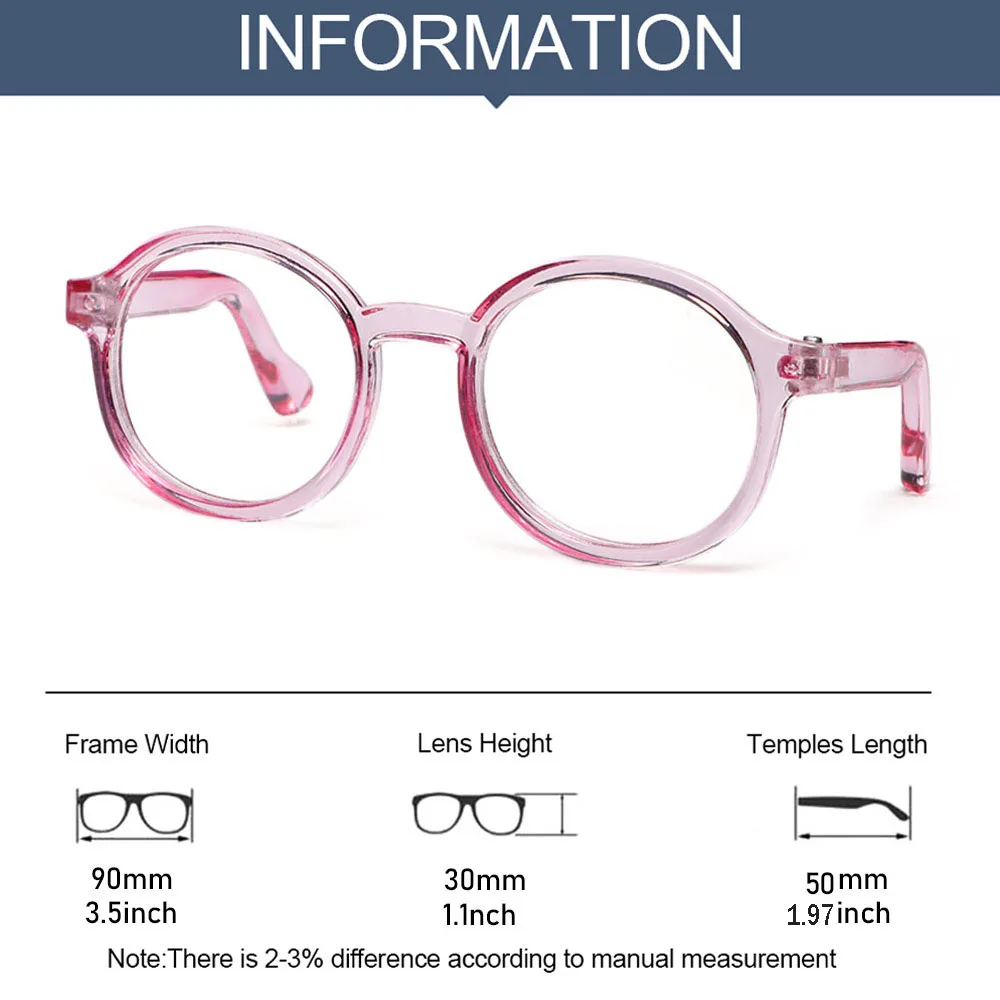 1Pcs Mini Doll Glasses For Blythe Doll Accessories Round Frame Clear Lens Eyeglasses Toys Decoration