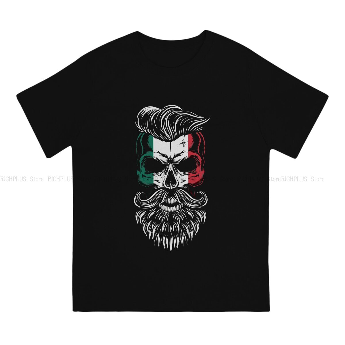 Hipster Mexico Flag Skull Hip Hop TShirt Mexico Skull Leisure T Shirt Summer Stuff For Men Women