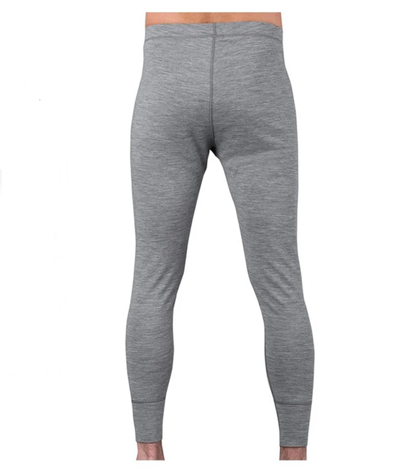 100% Merino Wool Base Layer Bottoms Pants Men Thermal Underwear Long Johns Warm Baselayer Bottom 241111
