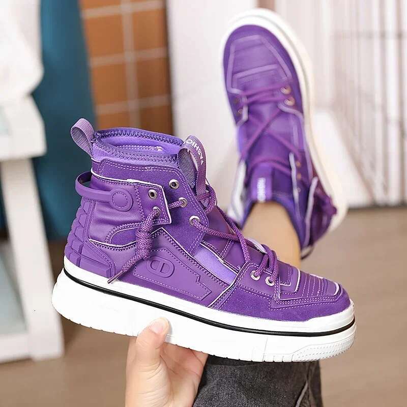 High Tops Men's Casual Shoes Trendy All-match for Men Ankle Boots Soft Fashion Comfortable Mens Personality Flat Shoe