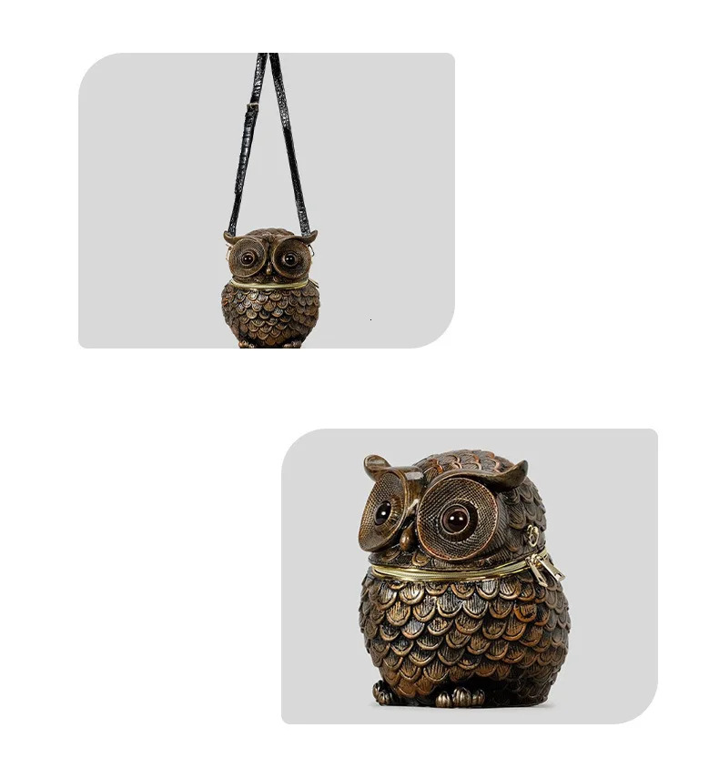 Niche Design Adult PU Relief Owl Handbag Creative Personalized Punk New Unisex Shoulder Y2k Women Men Couples Bucket Bag PU BagVoyage