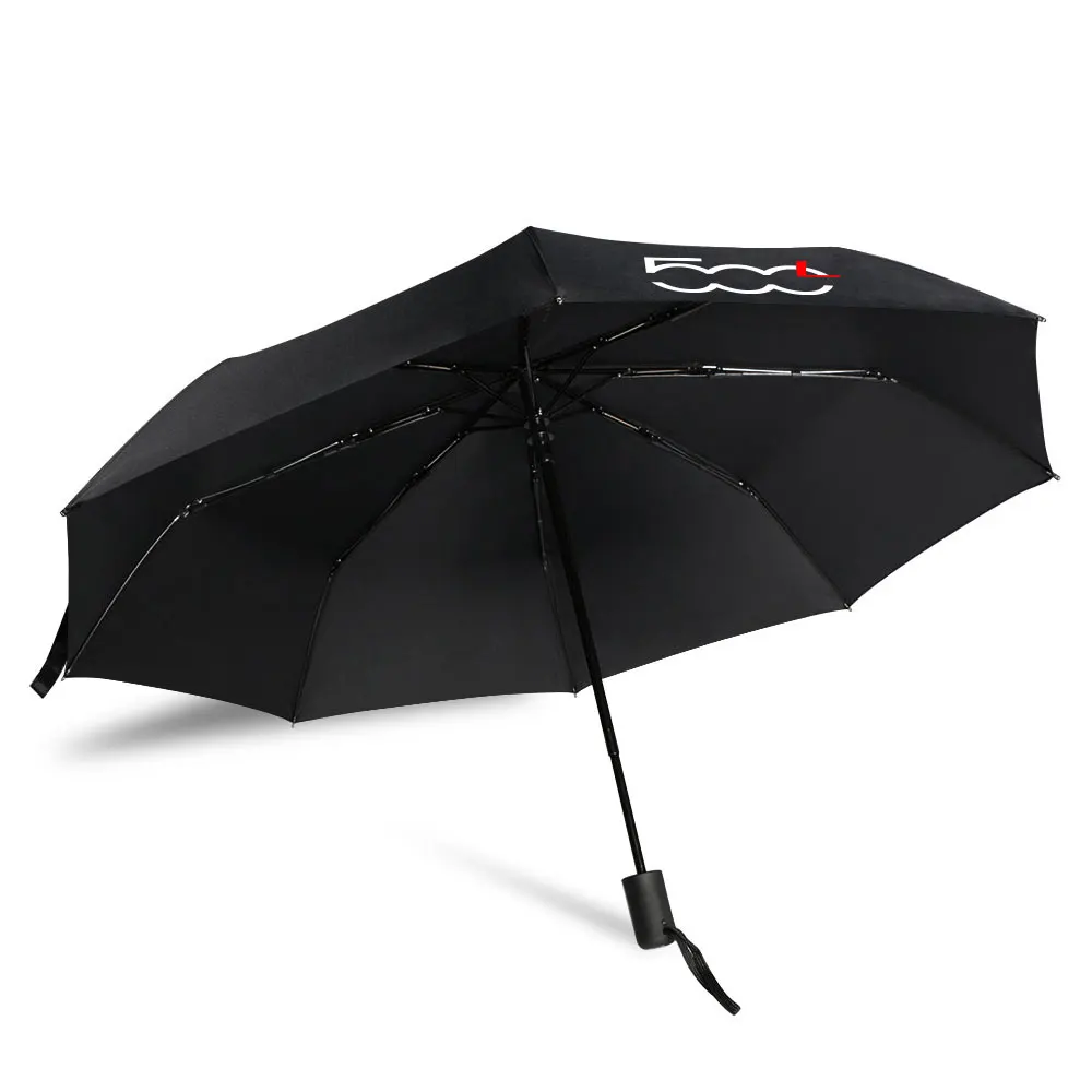 Car Fully Automatic Folding Windproof Umbrella For Fiat 500 500C 2012 500X 500L Abarth Sunshade With Car Logo Umbrella Parasol