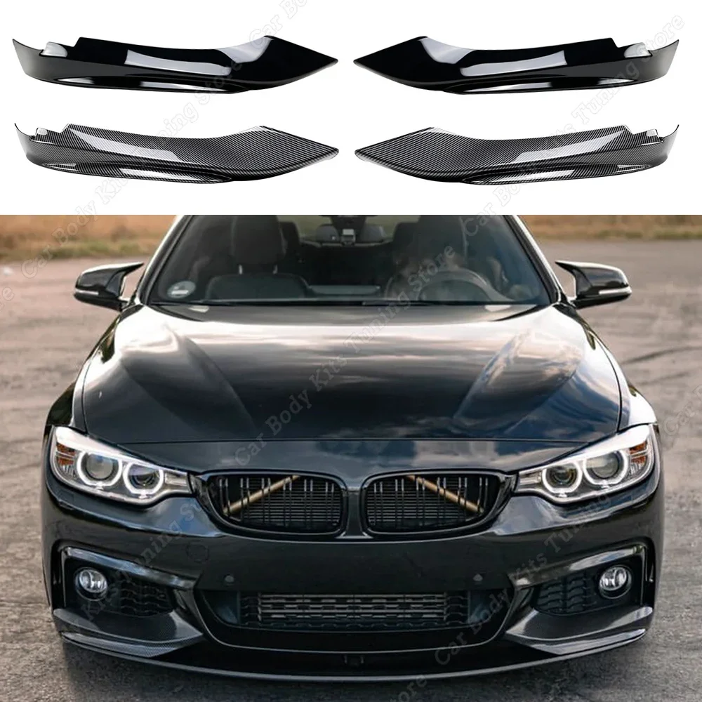 For BMW 4 Series F32 F33 F36 Front Bumper Lip Spoiler Fog Lamp Grille Trim Cover Side Splitters 420i 430i 2013-2021 M-Sport