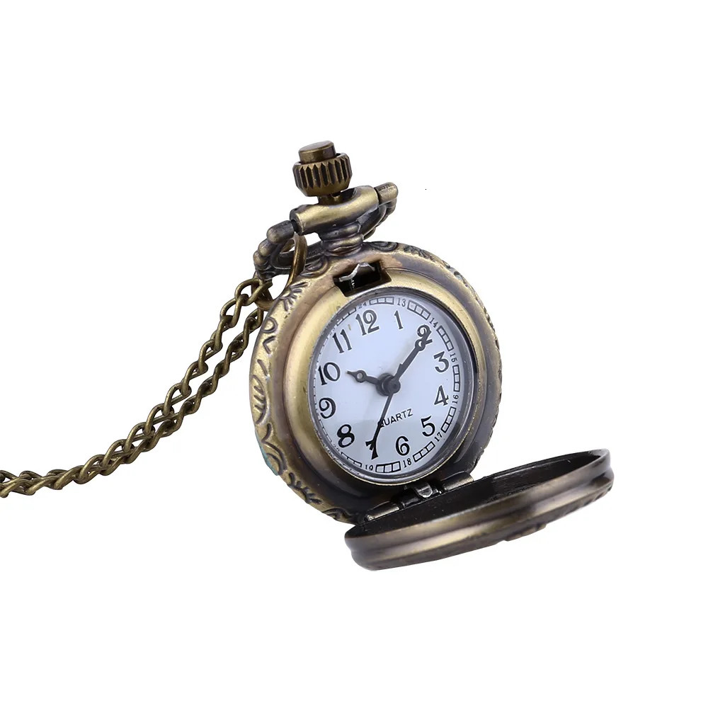 APW001 Wholesale 12 Mixed Antique Bronze Flower Owl Pocket Watch Butterfly 12 pieces/batch diameter 2.7cm. 241108