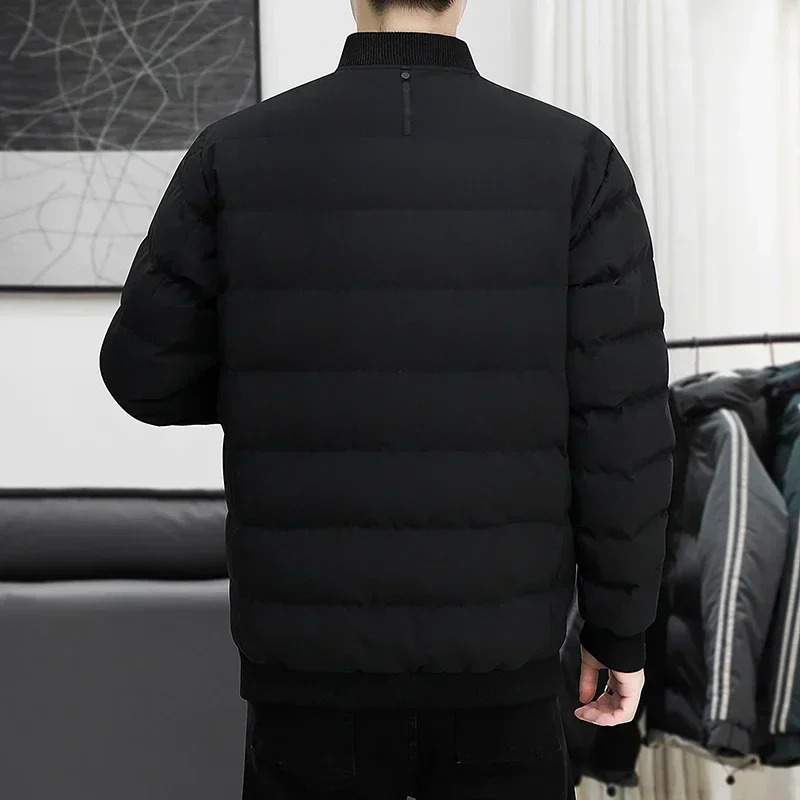 Winter Male Coat Casual Allmatch Thickened Baseball Collar Windproof Parka Men Fashion Lightweight Padded Jackets 241111