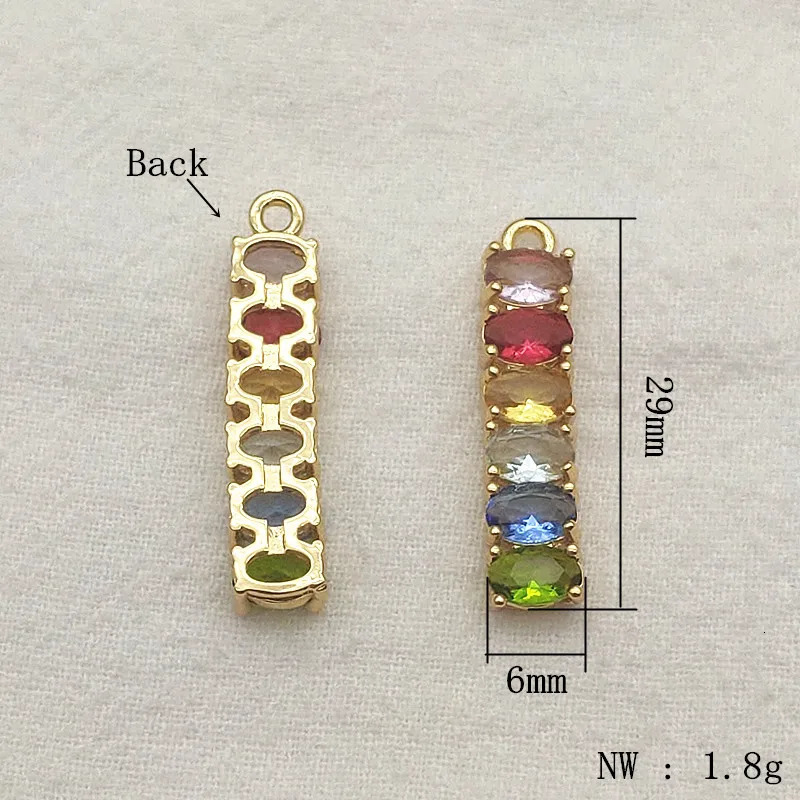 incoming 29x6mm 50 pieces of copper crystal rectangular charm used for DIY accessories of handmade necklaces/earrings jewelry accessories discovery 24